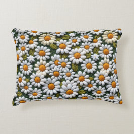 Crochet White Daisies Spring Wildflowers Dekokissen