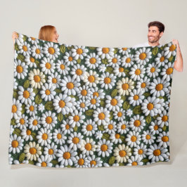 Crochet White Daisies Spring Wildflowers Fleecedecke