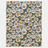 Crochet White Daisies Spring Wildflowers Fleecedecke (Vorderseite)