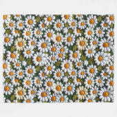 Crochet White Daisies Spring Wildflowers Fleecedecke (Vorderseite (Horizontal))