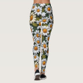 Crochet White Daisies Spring Wildflowers Leggings (Rückseite)