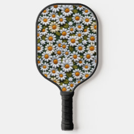 Crochet White Daisies Spring Wildflowers Pickleball Schläger