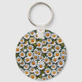 Crochet White Daisies Spring Wildflowers Schlüsselanhänger (Vorderseite)