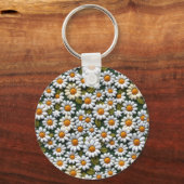 Crochet White Daisies Spring Wildflowers Schlüsselanhänger (Vorderseite)