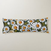 Crochet White Daisies Spring Wildflowers Seitenschläferkissen (Rückseite)