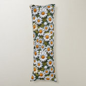 Crochet White Daisies Spring Wildflowers Seitenschläferkissen (Vorderseite Vertikal)