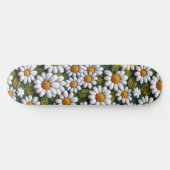 Crochet White Daisies Spring Wildflowers Skateboard (Horizontal)