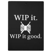 Crochet: WIP es gutes Handwerk {Dark} Klemmbrett (Rückseite)