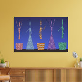 Crochet Women dancing Silloute pattern  Leinwanddruck (Insitu (Wohnzimmer))