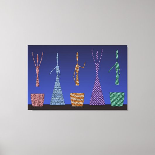 Crochet Women dancing Silloute pattern  Leinwanddruck (Vorderseite)