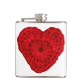 Crochet Yarn Heart Handmade Flachmann (Vorderseite)