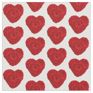 Crochet Yarn Heart Red Craft Stoff
