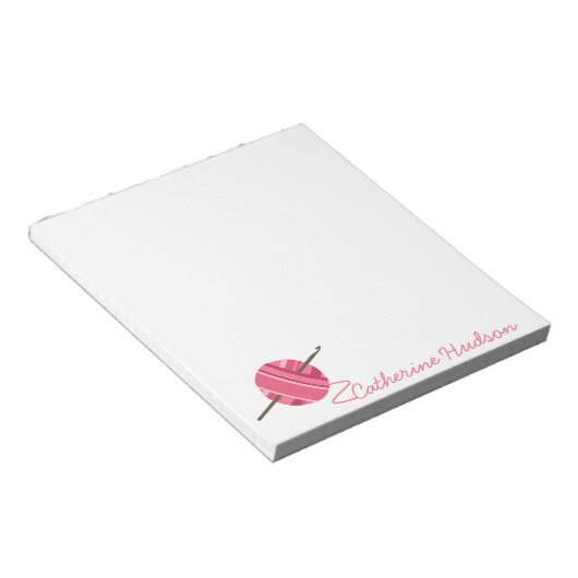 Crochet Yarn Personalisiert Notepad Notizblock (angewinkelt)