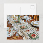 Crocheted Granny Square Table Runner on a Festivel Postkarte (Vorne/Hinten)