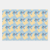 Crocheted Stuffed Animals Blue and Yellow Geschenkpapier Set (Vorderseite 2)