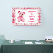  Crocheted Teddy Bear Girl's Baby Shower Banner (Messe)