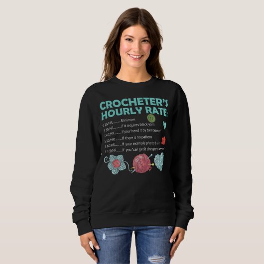 Crocheters stündliche Crochet-Crochettierung Sweatshirt (Vorne ganz)