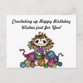 Crocheting Birthday wünscht Postcard Postkarte