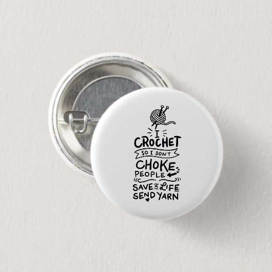 Crocheting Crocheter Geschenk Button (Vorne & Hinten)