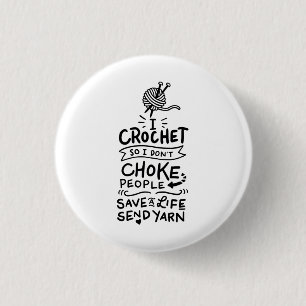 Crocheting Crocheter Geschenk Button