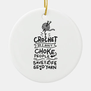 Crocheting Crocheter Geschenk Keramik Ornament