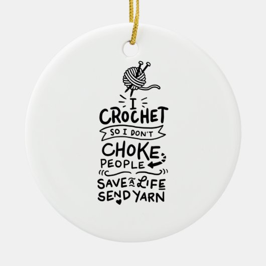 Crocheting Crocheter Geschenk Keramik Ornament (Vorne)