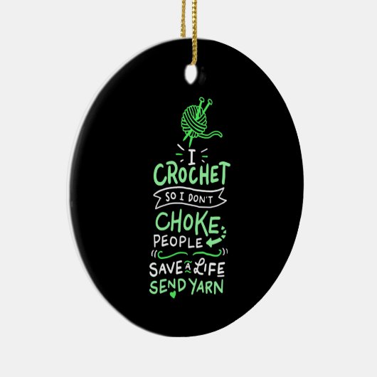 Crocheting Crocheter Geschenk Keramik Ornament (Rechts)