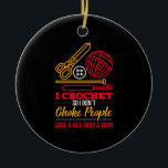 Crocheting Crocheter Geschenk Keramik Ornament<br><div class="desc">Mögen Sie Crocheting oder Stricken? Dann ist dieses Häkeldesign mit Häkelwolle,  Schere und Knopf ideal für Sie. Hübsches Strickdesign für Crocheter. Große Geschenkidee für Weihnachten,  Geburtstag oder andere Anlässe für Sohn,  Tochter,  Großmutter,  Großvater,  Mutter,  Vater,  Bruder oder Schwester.</div>