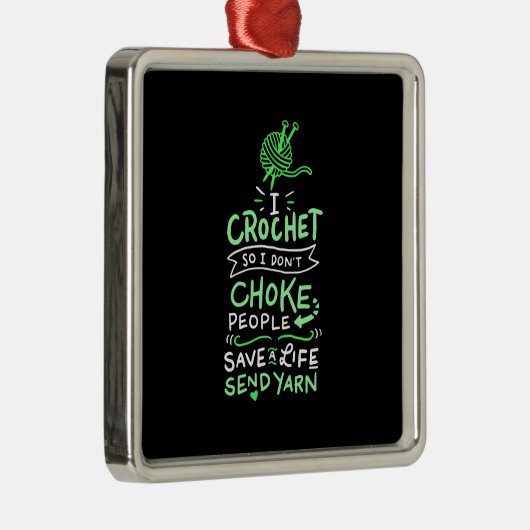 Crocheting Crocheter Geschenk Ornament Aus Metall (Rechts)