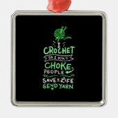 Crocheting Crocheter Geschenk Ornament Aus Metall (Vorne)