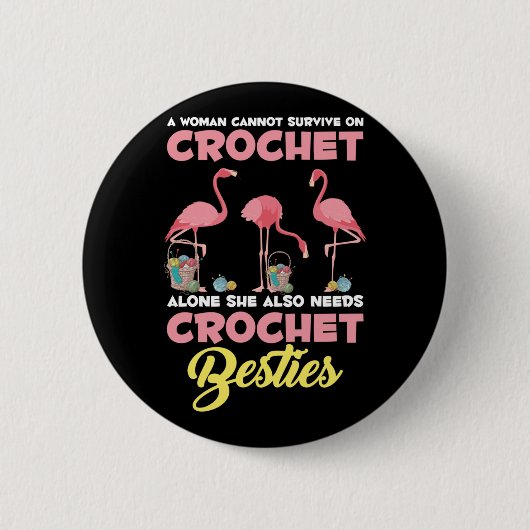 Crocheting Flamingo Crafting Crochet Friends Garni Button (Vorderseite)