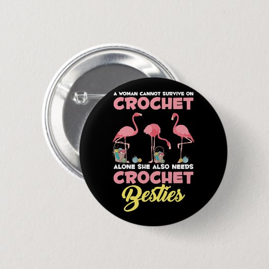 Crocheting Flamingo Crafting Crochet Friends Garni Button (Vorne & Hinten)