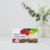 Crocheting & Knitting farbenfrohe Visitenkarte (Stehend Vorderseite)