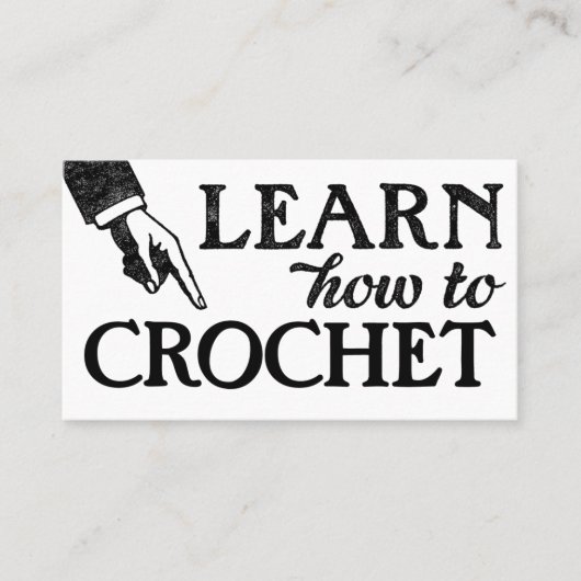 Crocheting Lessons Business Cards - Cool Vintag Visitenkarte (Vorderseite)