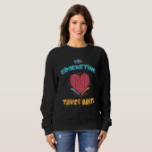 Crocheting Takes Balls Crochet Heart Quilting Hook Sweatshirt (Vorne ganz)