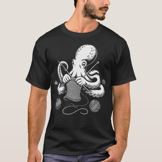 Crochetopus Octopus Häkeln Stricken Garn T-Shirt (Vorderseite)