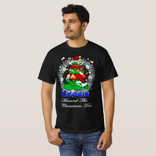 Crocin rund um den frohen Weihnachtsbaum T-Shirt (Vorne ganz)