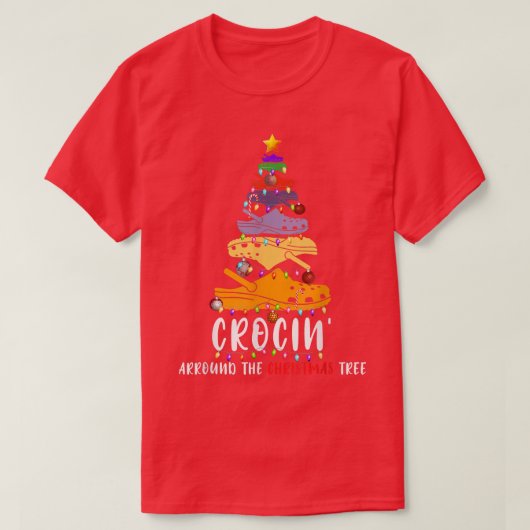 Crocin rund um den Weihnachtsbaum Funny Weihnachte T-Shirt (Design vorne)