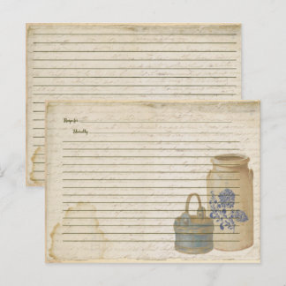 Crock and Blue Basket Rezeptkarten Postkarte