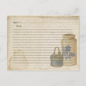 Crock and Blue Basket Rezeptkarten Postkarte (Vorderseite)