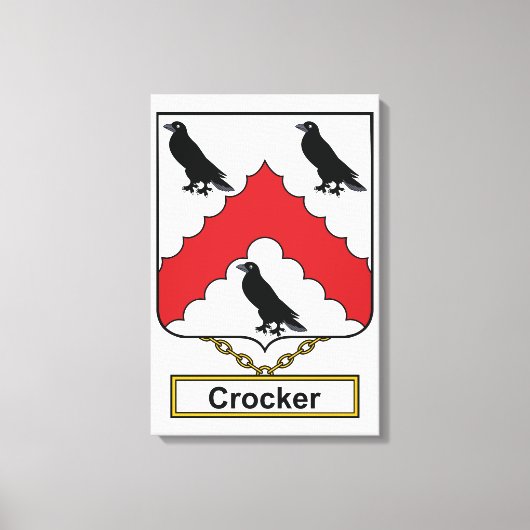 Crocker-Familienwappen Leinwanddruck (Vorderseite)