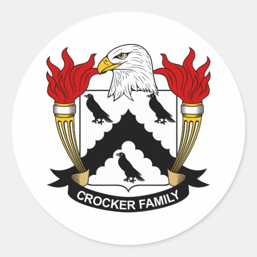 Crocker-Familienwappen Runder Aufkleber (Vorderseite)
