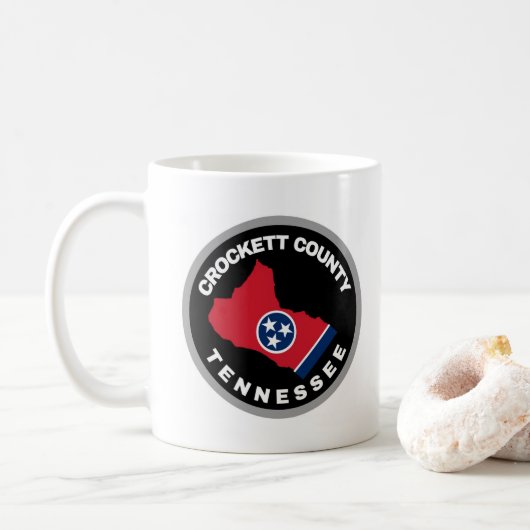 Crockett-Landkreis-Pflaster mit Kaffeetasse (Mit Donut)