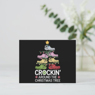 Crockin' um den Christbaum Feiertagspostkarte