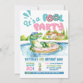 Croco-Donut Pool-Party Einladung
