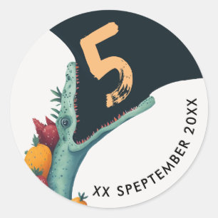 Crocodile Aligator Tropical Wild Geburtstag Runder Aufkleber