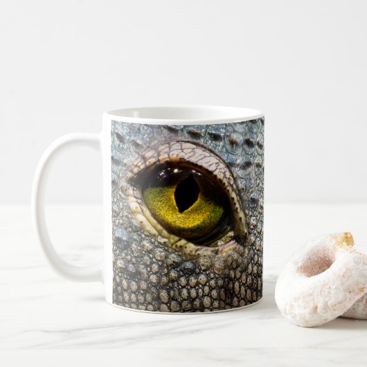 Crocodile Alligator Augen Kaffeepause Tasse Cup (Mit Donut)