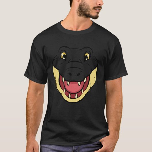 Crocodile Alligator Face Reptiles Zoo Animal Herpe T-Shirt (Vorderseite)