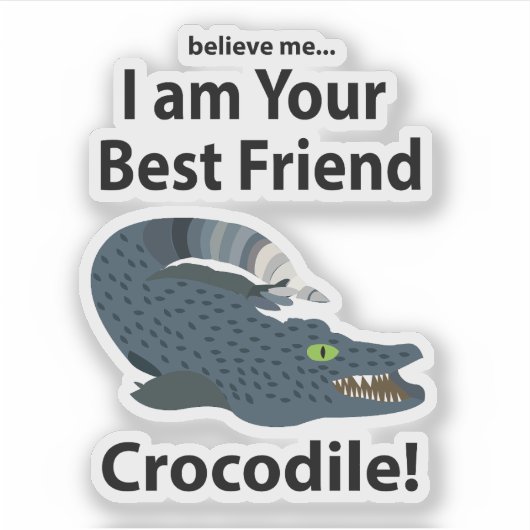 Crocodile Alligator Funny Crocodile Aufkleber (Vorderseite)