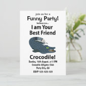 Crocodile Alligator Funny Crocodile Einladung (Stehend Vorderseite)